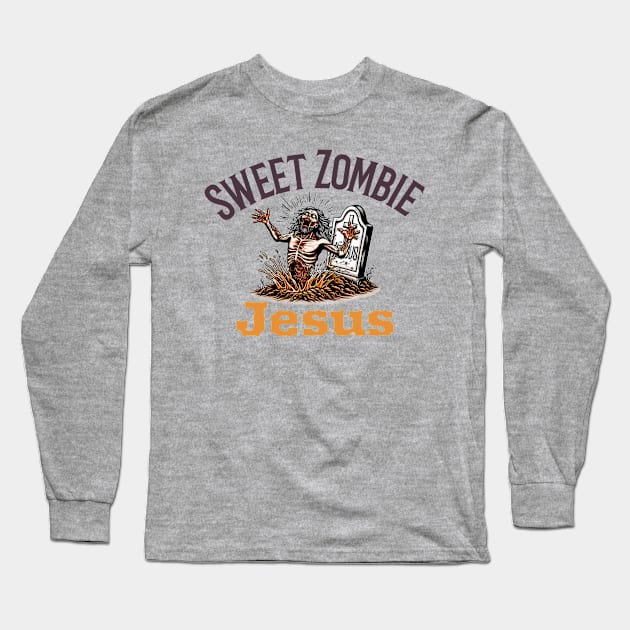 Sweet Zombie Jesus Long Sleeve T-Shirt by HeavyMetalCasualTees